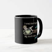 Mug Fille pin-up accroc au café (Devant droit)