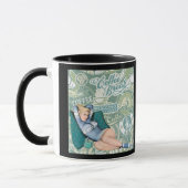 Mug Fille Pin-Up Rétro Collage Pause Café (Gauche)
