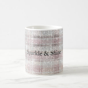 Mug Fille Pink Plaid Sparkle