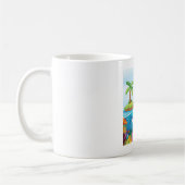 Mug Fille plongeant dans l'océan avec un requin ami su (Gauche)