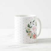 Mug Fille Pois florale de couleur rose (Devant droit)