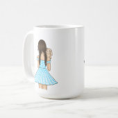 Mug Fille portant un lapin avec un nom personnalisé (Devant gauche)