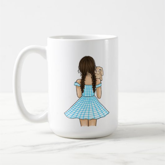 Mug Fille portant un lapin avec un nom personnalisé (Gauche)