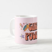 Mug Fille Power conception de texte avec étoiles (Devant gauche)