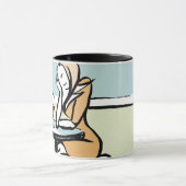 Mug Fille Profitant Du Vin Rouge Dans Un Café (Centre)