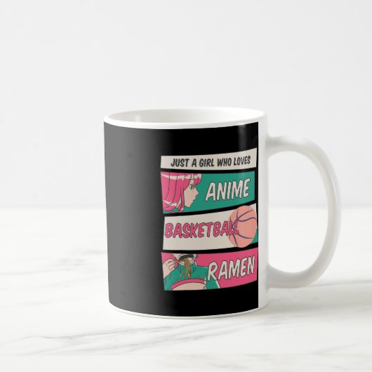 Mug Fille Qui Aime Le Basketball Anime Et Ramen Kawaii (Droite)