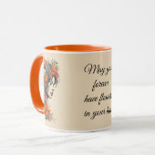 Mug Fille Rétro avec des fleurs dans les cheveux (Devant gauche)