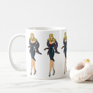 Mug Fille Rétro Blonde Pin-Up de Glamour Vintage