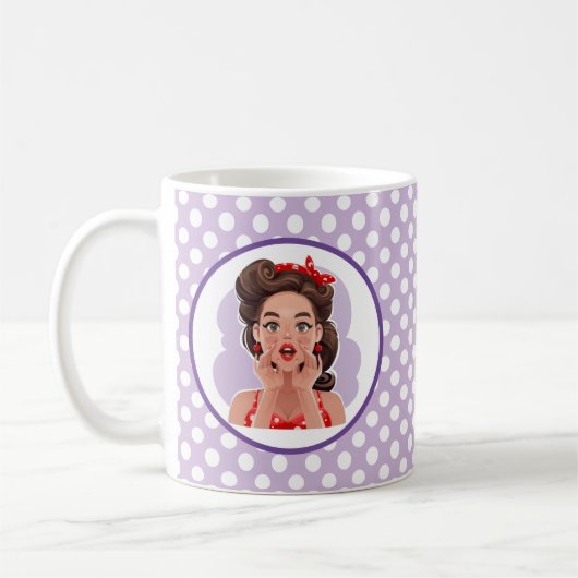 Mug Fille Rétro Mignonne (Gauche)