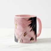 Mug Fille Rose Black Gold Cowgirl Cowhide (Devant droit)