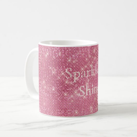 Mug Fille rose Glitzy Étincelle (Devant gauche)