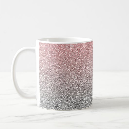 Mug Fille Rose Gold Parties scintillant Argent Ombre D (Gauche)