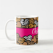 Mug Fille Rose Joueuse Coeurs Posters de animaux Nom (Gauche)