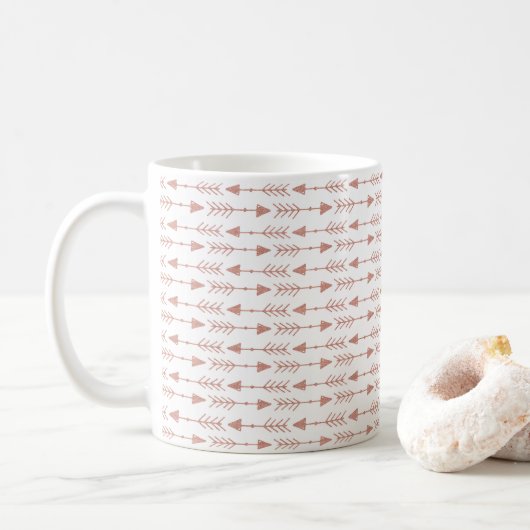 Mug Fille Rose moderne look or | Flèches tribales (Avec donut)