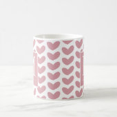 Mug Fille rose Monogramme Motif de coeur rose (Centre)