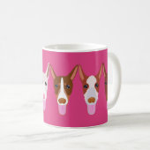 Mug Fille rose Podenco Dog Visages de dessin (Devant droit)
