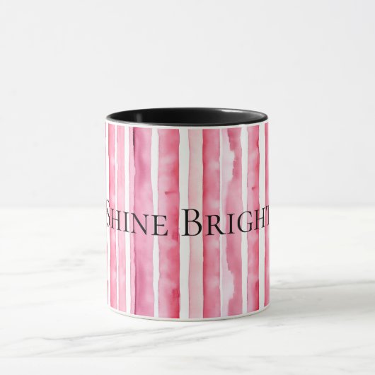 Mug Fille rose rayures blanches (Centre)