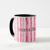 Mug Fille rose rayures blanches (Devant gauche)