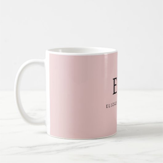 Mug Fille rose rousse Vierge Script Monogramme Nom Mod (Gauche)