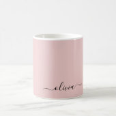 Mug Fille rose rousse Vierge Script Monogramme Nom Mod (Centre)