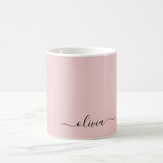 Mug Fille rose rousse Vierge Script Monogramme Nom Mod (Centre)