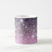 Mug Fille rose violet Ombre Parties scintillant Nom du (Centre)