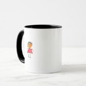 Mug Fille souriante en robe de rayonne rouge (Devant gauche)