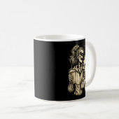 Mug Fille squelette serrant un chien - Amoureux de com (Devant droit)