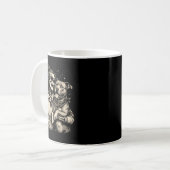 Mug Fille squelette serrant un chien - Amoureux de com (Devant gauche)
