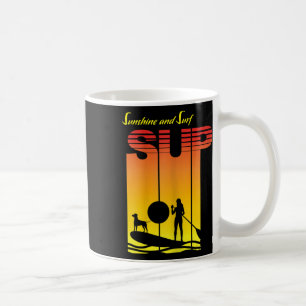 Mug Fille Sup Chien Planche De Paddle Debout Pagaïant