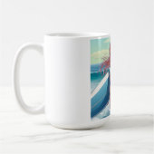 Mug Fille surfeuse d'anime côtier/nautique/tropical (Gauche)