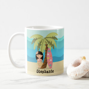Mug Fille surfeuse hawaïenne