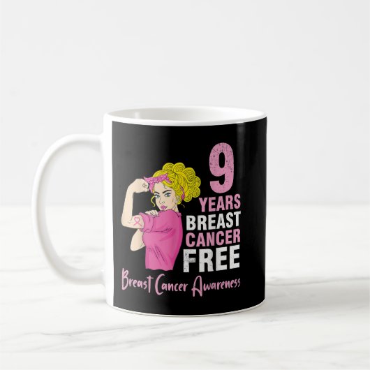 Mug Fille Survivor Lutter 9 ans Cancer du sein Sans ca (Gauche)