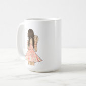 Mug Fille transportant lapin animal de compagnie avec  (Devant gauche)