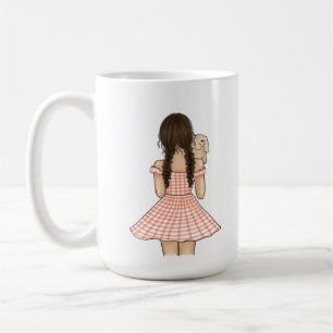 Mug Fille transportant lapin animal de compagnie avec 