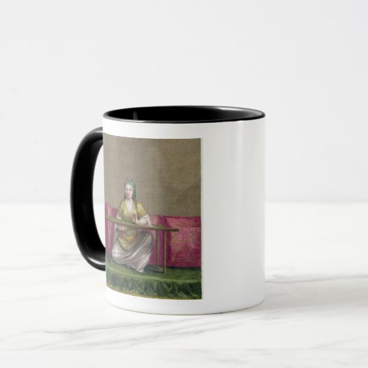 Mug Fille turque, brodant, XVIIIème siècle (engravin (Devant gauche)
