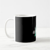 Mug Fille Turquoise Noire Élégante Monogramme moderne  (Gauche)