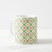 Mug Fille vert Quatrefoil mignonne Daisées et Monogram (Devant gauche)