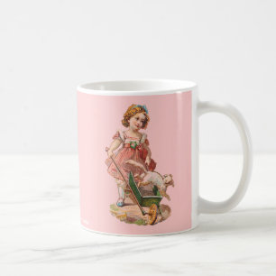 MUG FILLE VICTORIENNE AVEC COUPES À BOIRE CHIEN