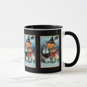 Mug Fille vintage de sorcière de citrouille de