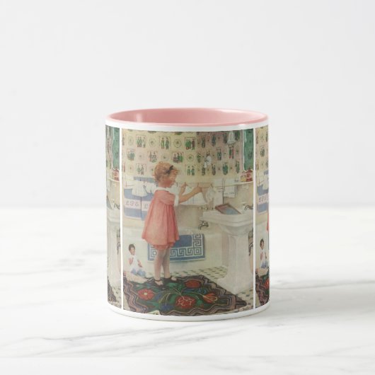 Mug Fille vintage, Lave-linge Linge (Centre)