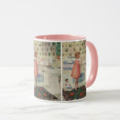 Mug Fille vintage, Lave-linge Linge (Devant droit)