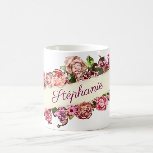 Mug Fille Vintage mignonne sur mesure (Centre)