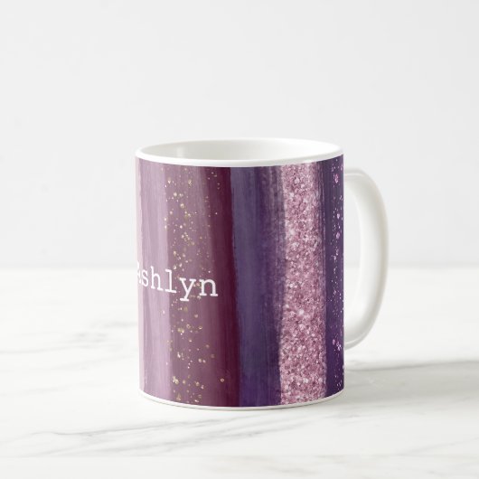 Mug Fille violet rose brillant Parties scintillant (Devant droit)