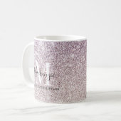 Mug Fille violet rose ombre Parties scintillant Nom du (Devant gauche)