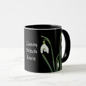 Mug Fille visage de mode florale illustration bizarre (Devant droit)