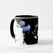 Mug Fille visage Emily nom personnalisable bleu iris f (Devant gauche)