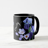 Mug Fille visage Emily nom personnalisable bleu iris f (Devant droit)