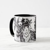 Mug FILLES ANATOLIENNES Black White Ethnique (Devant gauche)