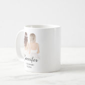 Mug filles aquarelle, demoiselle d'honneur Personnalis (Devant gauche)